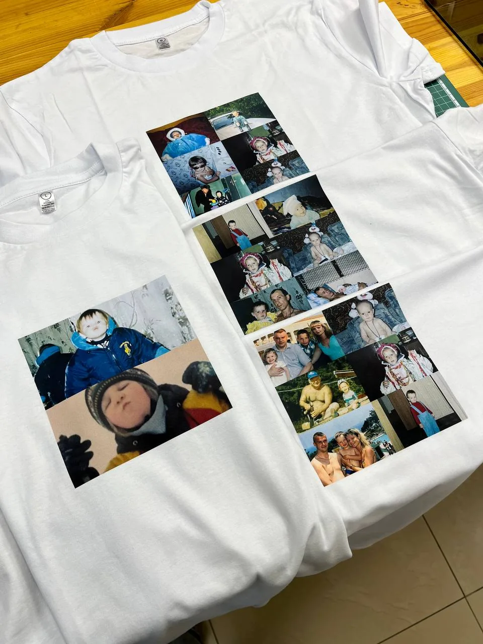 Белая футболка с полноцветным фотоколлажем